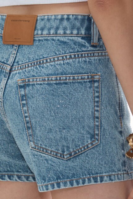Alexander Wang Clear Hotfix High-Rise Denim Short