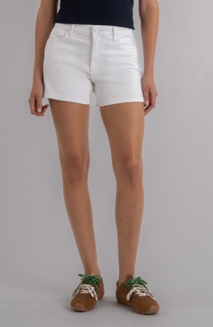 White Jean Jane High Waist Denim Shorts