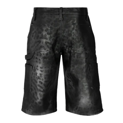 Lost intricacy black panther leather shorts