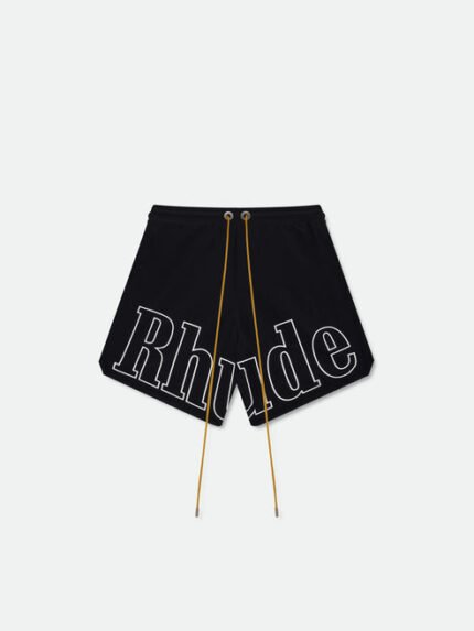 Rhude Logo Balck Track Shorts