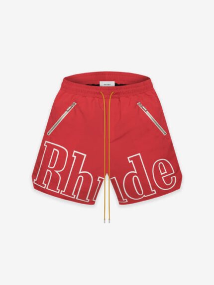 Rhude Logo Red Shorts