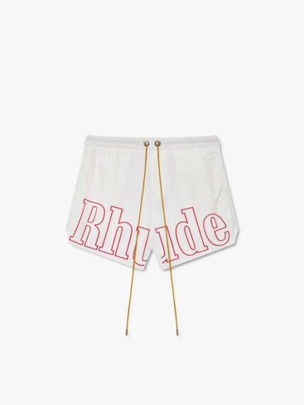 Rhude Logo Track White Shorts